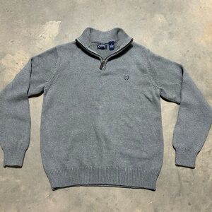 Vintage Chaps Men's Gray Zip-Up Sweater 90’s